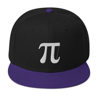 Pi Symbol π Embroidered Mathematical Equation Flat Bill Cap embroidered snapback hat, product image 6