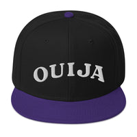 White Ouija Spirit Board Words Embroidered Flat Bill Cap embroidered snapback hat, product image 5