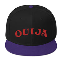 Red Ouija Spirit Board Words Embroidered Flat Bill Cap embroidered snapback hat, product image 6