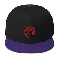 Horned Krampus Merry Christmas Embroidered Flat Bill Cap embroidered snapback hat, product image 6