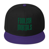 Green Foolish Mortals Haunted Mansion Embroidered Flat Bill Cap embroidered snapback hat, product image 6