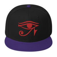 Red Eye of Ra Egyptian Goddess Embroidered Flat Bill Cap embroidered snapback hat, product image 6