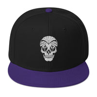 Dia De Los Muertos Day of the Dead Sugar Skull Flat Bill Cap embroidered snapback hat, product image 6