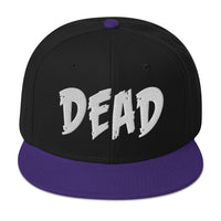 White DEAD Emotional Depression Embroidered Flat Bill Cap embroidered snapback hat, product image 6