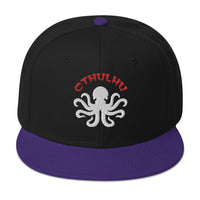 Cthulhu The Elder Gods Embroidered Flat Bill Cap embroidered snapback hat, product image 5