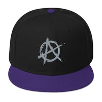 Grey Anarchy Sign Punk Rock Chaos Embroidered Flat Bill Cap embroidered snapback hat, product image 6