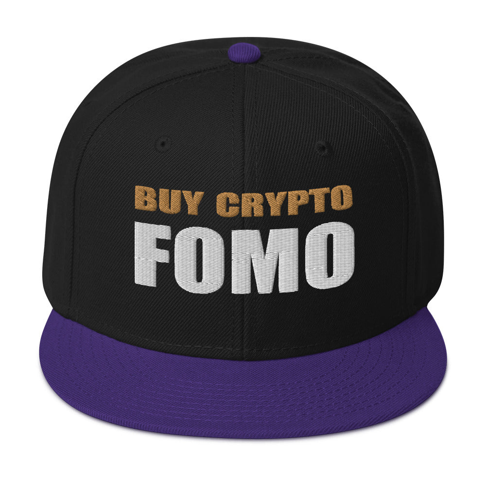 Buy Crypto Now and FOMO In Bitcoin Ethereum Flat Bill Cap Snapback Hat