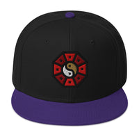 Yin Yang Chinese Wheel Flat Bill Cap embroidered snapback hat, product image 5