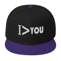 I Am Greater > Than You Sarcastic Flat Bill Cap embroidered snapback hat, product image 4