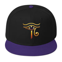 Sun God Eye of Ra Egyptian Occult Flat Bill Cap embroidered snapback hat, product image 5