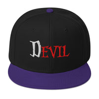The Devil Is Evil Snapback – Occult Flat Bill Cap, Gothic Horror Embroidered Hat Dark Alt Black Metal Fashion embroidered snapback hat, product image 4