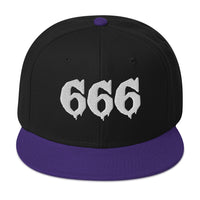 White 666 embroidered snapback hat, product image 4