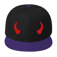 Red Devil Horns embroidered snapback hat, product image 4