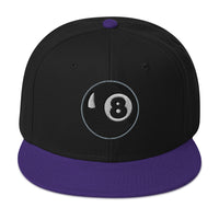 Black 8 Ball Billiards embroidered snapback hat, product image 5
