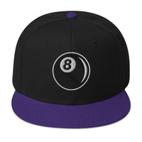 Eight Ball Billiards embroidered snapback hat, product image 5