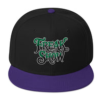 Freak Show Horror Flat Bill embroidered snapback hat, product image 5