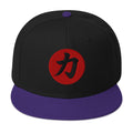 Power Kanji 力 (Chikara) Flat Bill embroidered snapback hat, product image 4