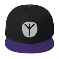 Algiz Rune embroidered snapback hat, product image 4