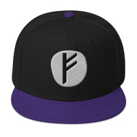 Fehu Rune embroidered snapback hat, product image 4