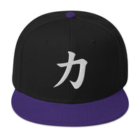 Japanese Kanji Power embroidered snapback hat, product image 4