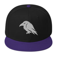 Raven embroidered snapback hat, product image 5