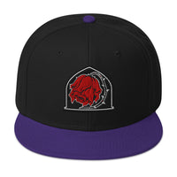 Dying Red Rose embroidered snapback hat, product image 5
