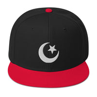Star and Crescent Moon Ancient Symbol Embroidered Flat Bill Cap embroidered snapback hat, product image 7