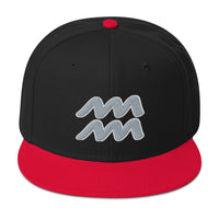 Zodiac Sign Aquarius Embroidered Flat Bill Cap embroidered snapback hat, product image 7