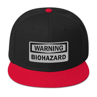 Warning Sign Bio Hazard Zombie Apocalypse Embroidered Flat Bill Cap embroidered snapback hat, product image 8