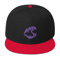 Purple Vampire Novelty Halloween Fangs Embroidered Flat Bill Cap embroidered snapback hat, product image 7