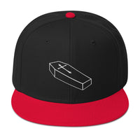White Toe Pincher Coffin with Cross Embroidered Flat Bill Cap embroidered snapback hat, product image 8