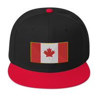 The National Flag of Canada Embroidered Flat Bill Cap embroidered snapback hat, product image 8