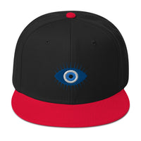 The Curse of the Evil Eye Embroidered Flat Bill Cap embroidered snapback hat, product image 8
