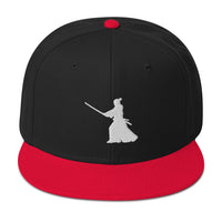 Ronin Samurai Warrior Swordsman Embroidered Flat Bill Cap embroidered snapback hat, product image 8