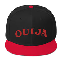 Red Ouija Spirit Board Words Embroidered Flat Bill Cap embroidered snapback hat, product image 1