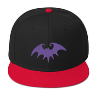 Purple Halloween Gothic Vampire Bat Embroidered Flat Bill Cap embroidered snapback hat, product image 7