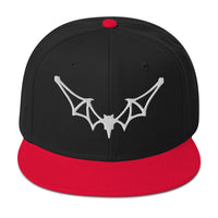 Flying Vampire Frame Bat Embroidered Flat Bill Cap embroidered snapback hat, product image 8