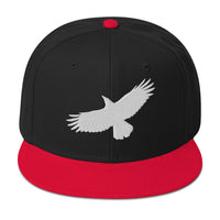 Flying Raven Black Bird Embroidered Flat Bill Cap embroidered snapback hat, product image 8