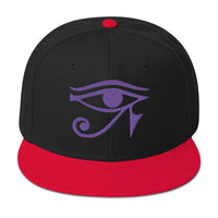 Purple Eye of Ra Egyptian Goddess Embroidered Flat Bill Cap embroidered snapback hat, product image 7