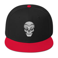 Dia De Los Muertos Day of the Dead Sugar Skull Flat Bill Cap embroidered snapback hat, product image 8