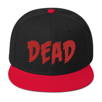 Red DEAD Emotional Depression Embroidered Flat Bill Cap embroidered snapback hat, product image 1