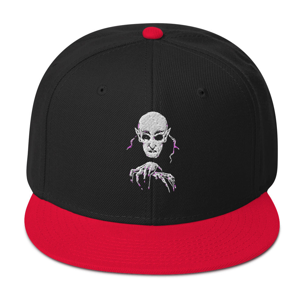 Classic Vampire Nosferatu Embroidered Flat Bill Cap Snapback Hat