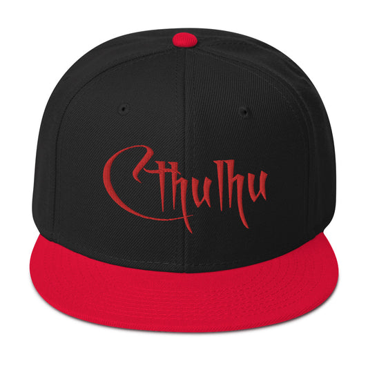 Red Call of Cthulhu The Great Old Ones Embroidered Flat Bill Cap embroidered snapback hat, product image 1