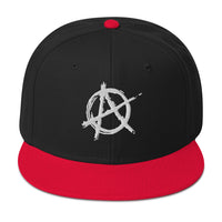 White Anarchy Sign Punk Rock Chaos Embroidered Flat Bill Cap embroidered snapback hat, product image 8