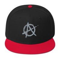 Grey Anarchy Sign Punk Rock Chaos Embroidered Flat Bill Cap embroidered snapback hat, product image 8