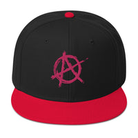 Pink Anarchy Sign Punk Rock Chaos Embroidered Flat Bill Cap embroidered snapback hat, product image 8