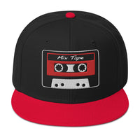 80's Style Retro Cassette Mix Tape Embroidered Flat Bill Cap embroidered snapback hat, product image 7