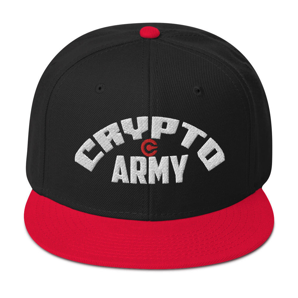 Crypto Army Curved Cryptocurrency Symbol Flat Bill Cap Snapback Hat