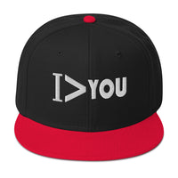 I Am Greater > Than You Sarcastic Flat Bill Cap embroidered snapback hat, product image 5