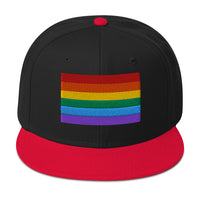 LGBTQ+ Rainbow Flag Gay Pride Flat Bill Cap embroidered snapback hat, product image 6